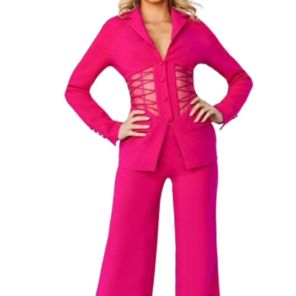 Jovani 07227SC Formal Pantsuit Fuchsia Size 4